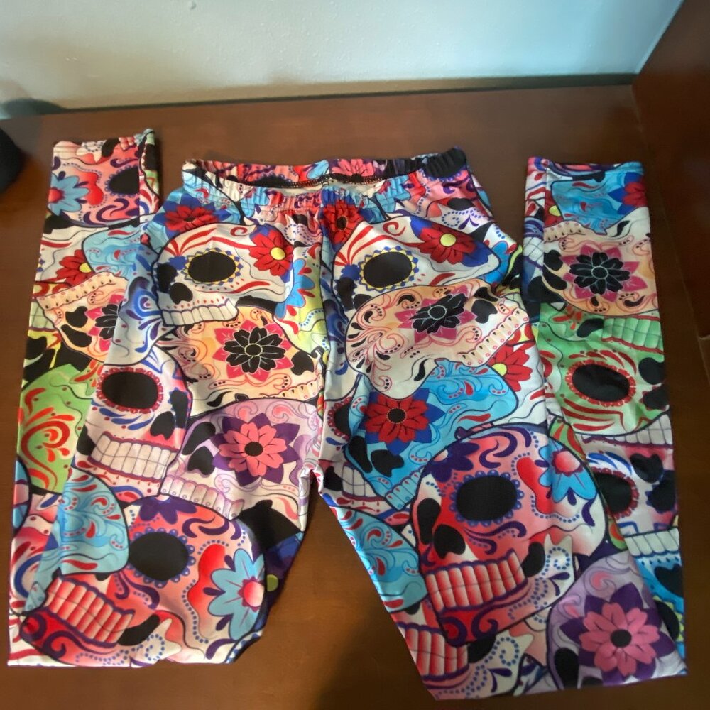 Sugar Skull/Day of the Dead Leggings Women’s Large